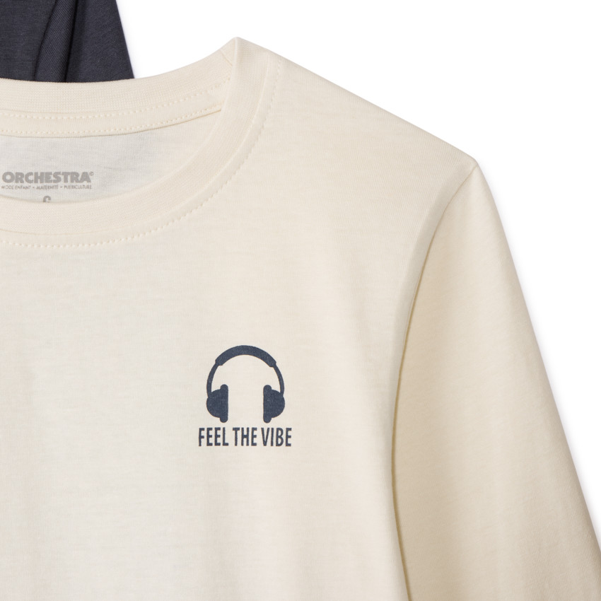 Set van 3 longsleeve T-shirts effen voor jongens 