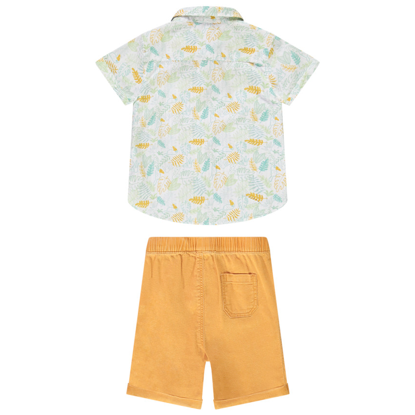 Tweedelige set met bladprint voor baby jongen 