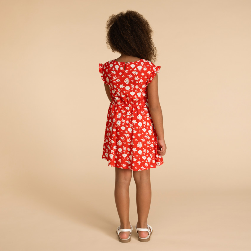 Jurk met korte mouwen en bloemenprint voor meisjes 