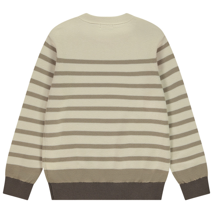 Gestreepte gebreide trui met knopen voor jongens 