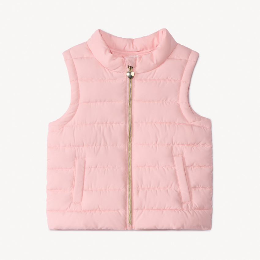 Doudoune sans manches fine en toile pour bébé fille 