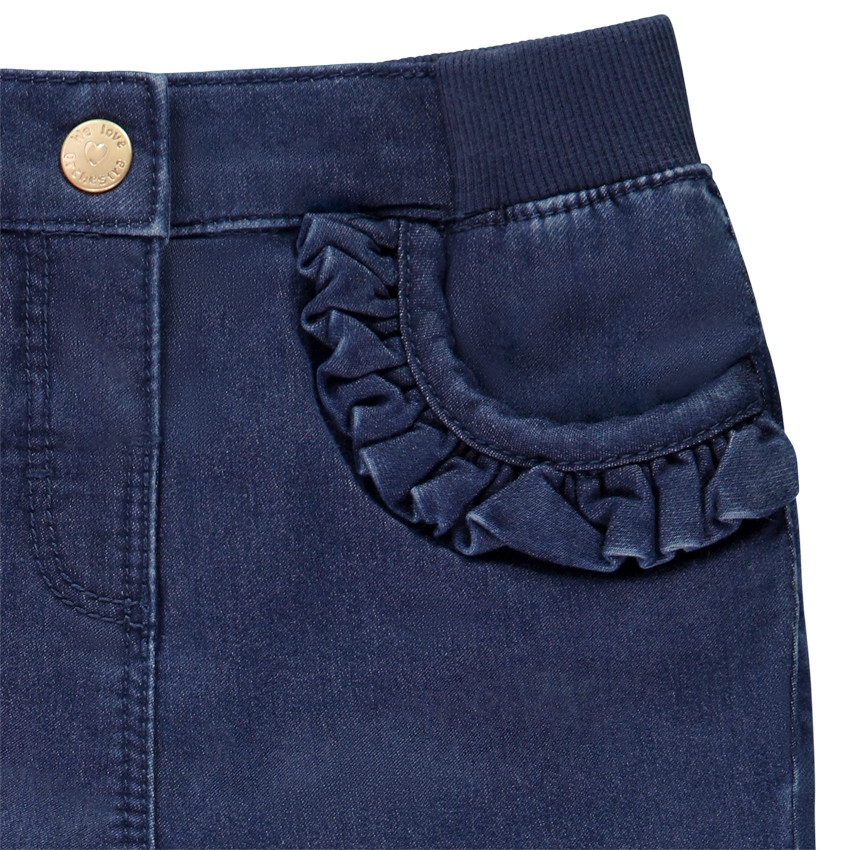 Jeans met volant aan de zakken voor meisjes 
