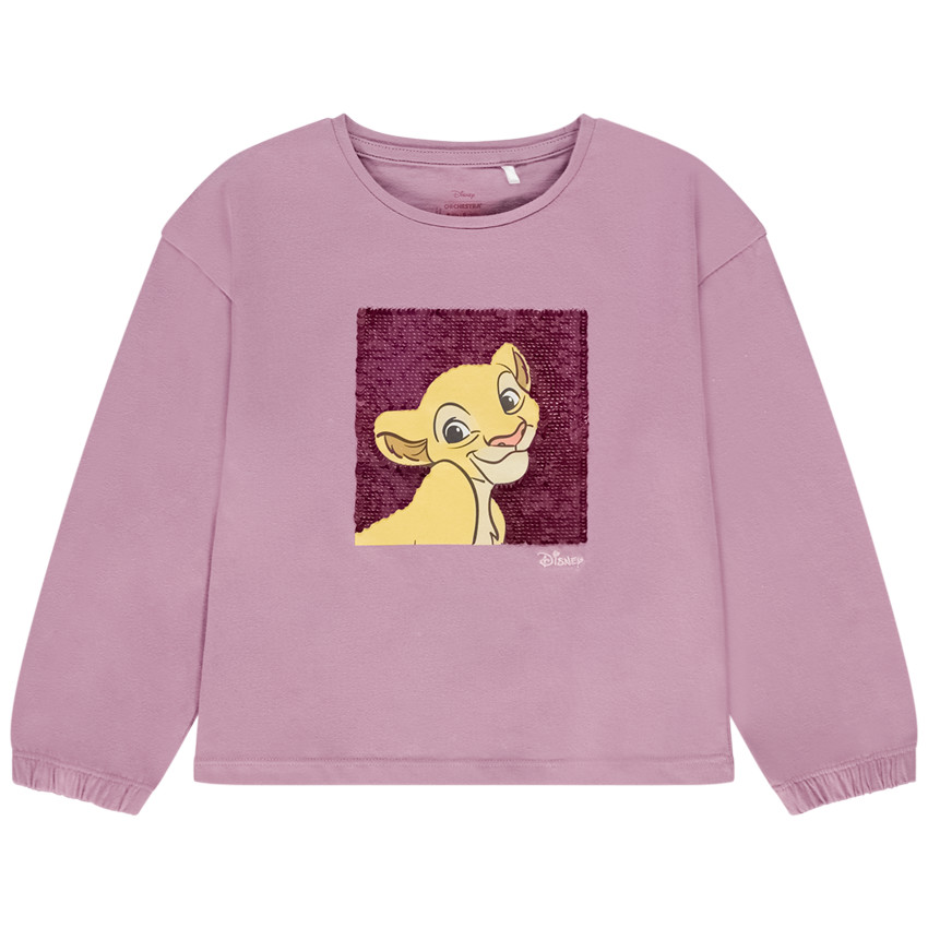 T-shirt manches longues Nala Disney avec sequins magiques pour fille 
