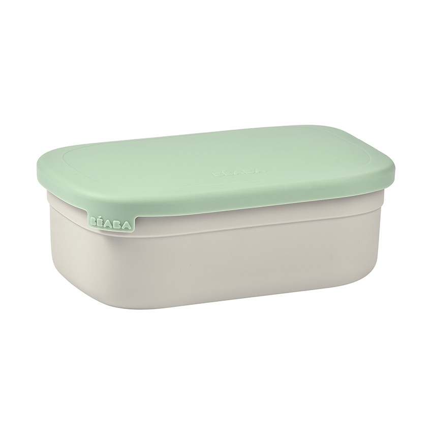 Lunchbox en inox gris velours/sage green 