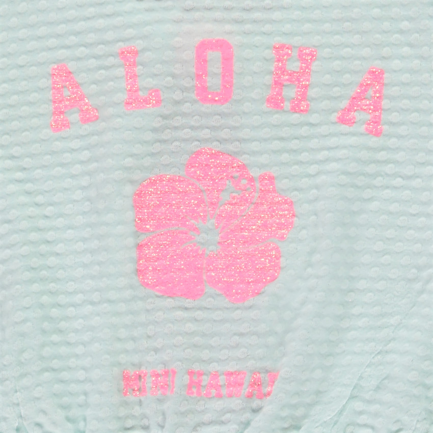 Combishort effet cloqué à hibiscus pailleté pour bébé fille 