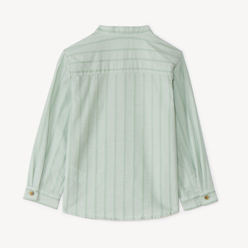 Langarmige gestreepte shirt met Mao-kraag voor babyjongen 