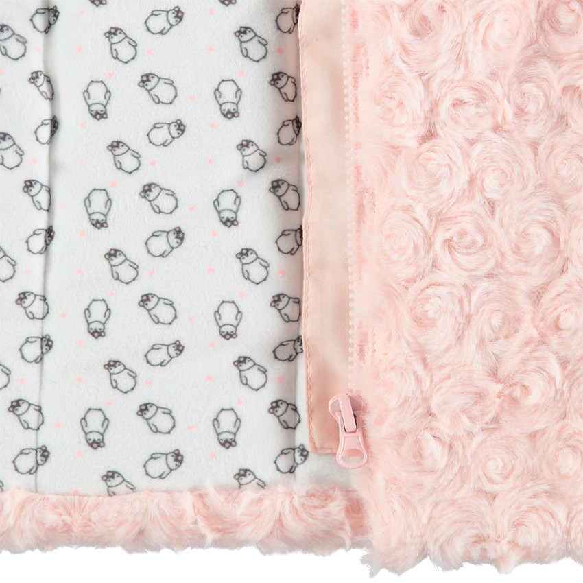 Veste à capuche en sherpa moutonnée avec pingouin brodé 