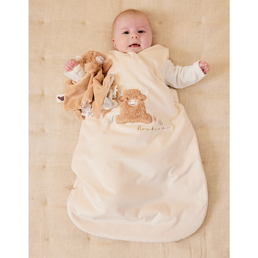 Slaapzak fluweel zonder mouwen 70cm Fluffy Ecru 