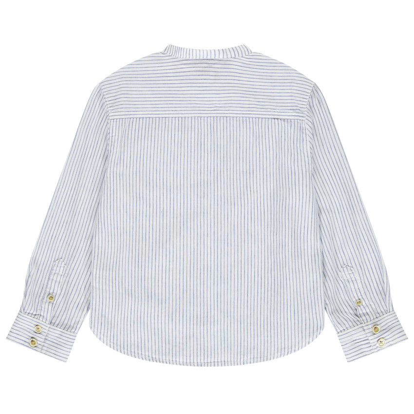Chemise manches longues rayée à col mao pour garçon 