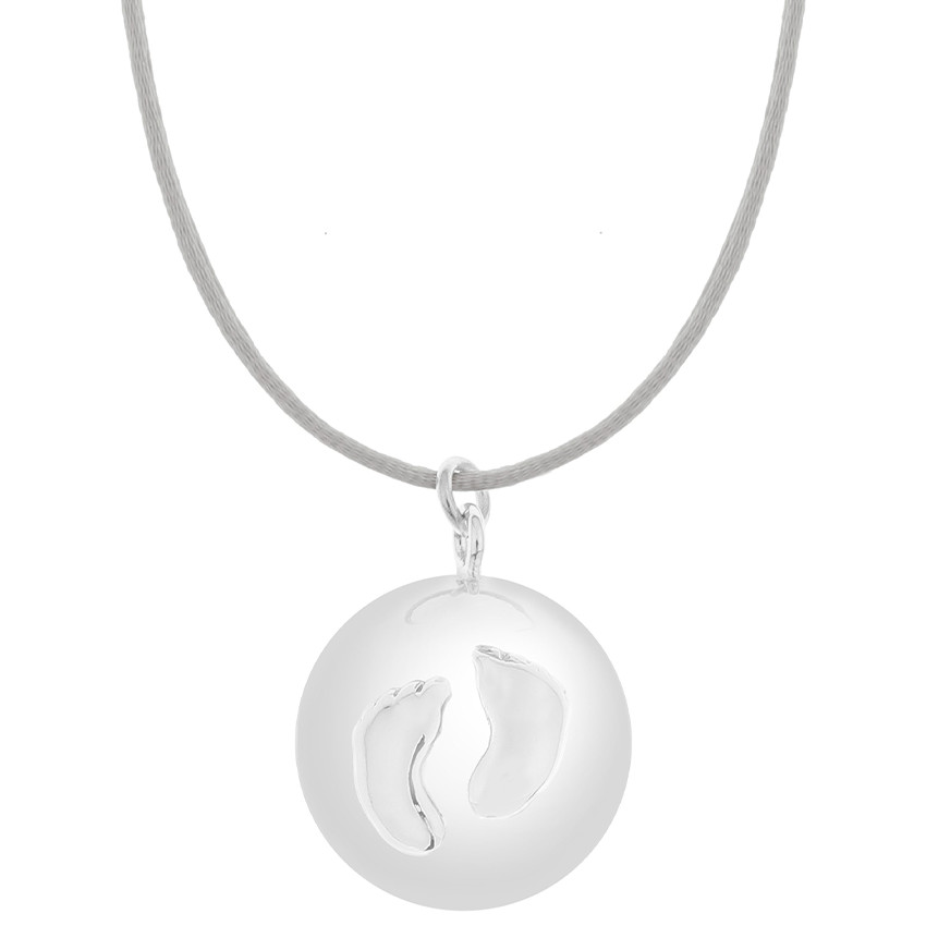 Bola collier de grossesse avec empreint de pieds Sofie gris 