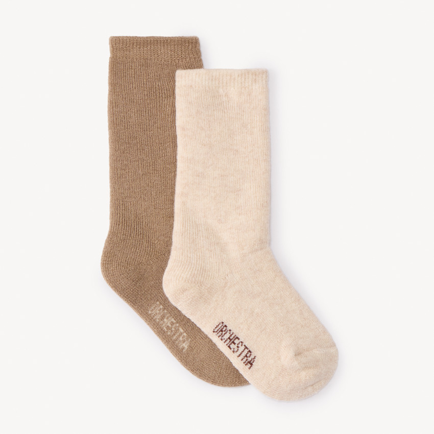 Lot de 2 paires de chaussettes hautes unies pour bébé garçon 