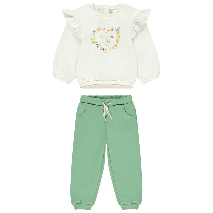 Joggingensemble met geborduurd sweatshirt voor baby meisje 