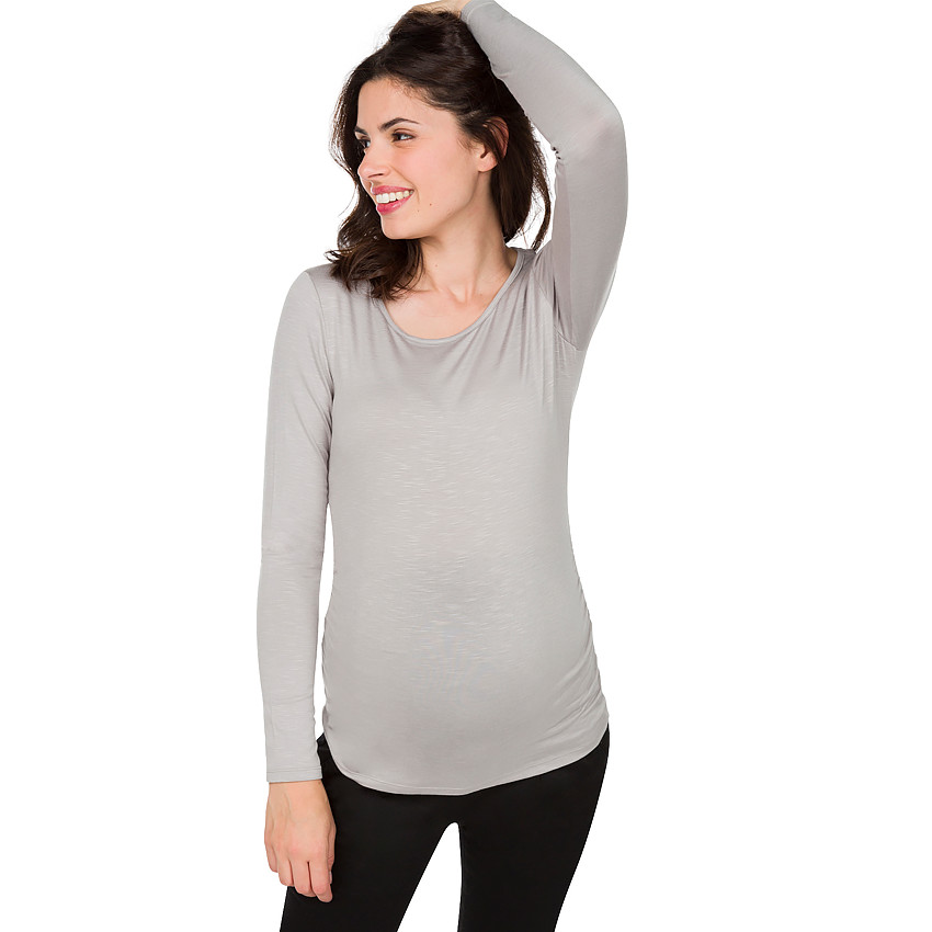 Tee-shirt manches longues de grossesse avec dos croisé 