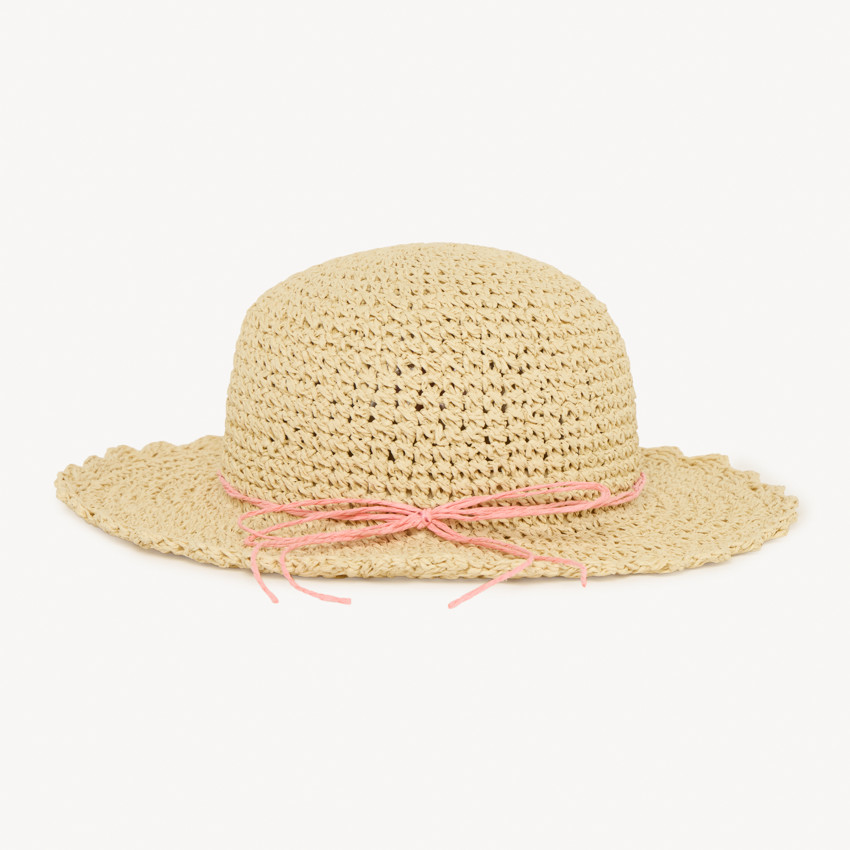 Strohoed met geborduurde bloemen voor meisjes 