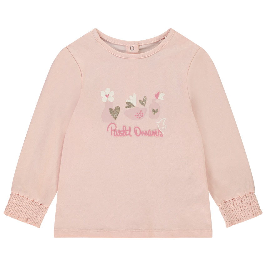 Lange mouwen T-shirt met smockmanchetten voor meisjes 