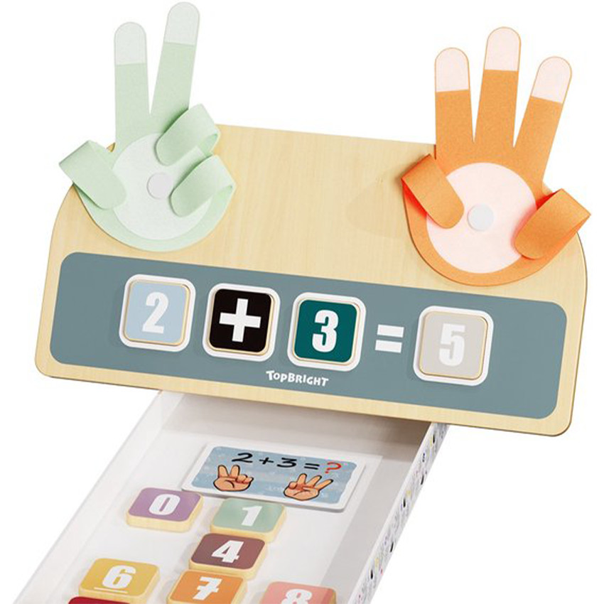 Calculatrice de doigt Finger Math apprendre à calculer jouet en bois 24m+ 