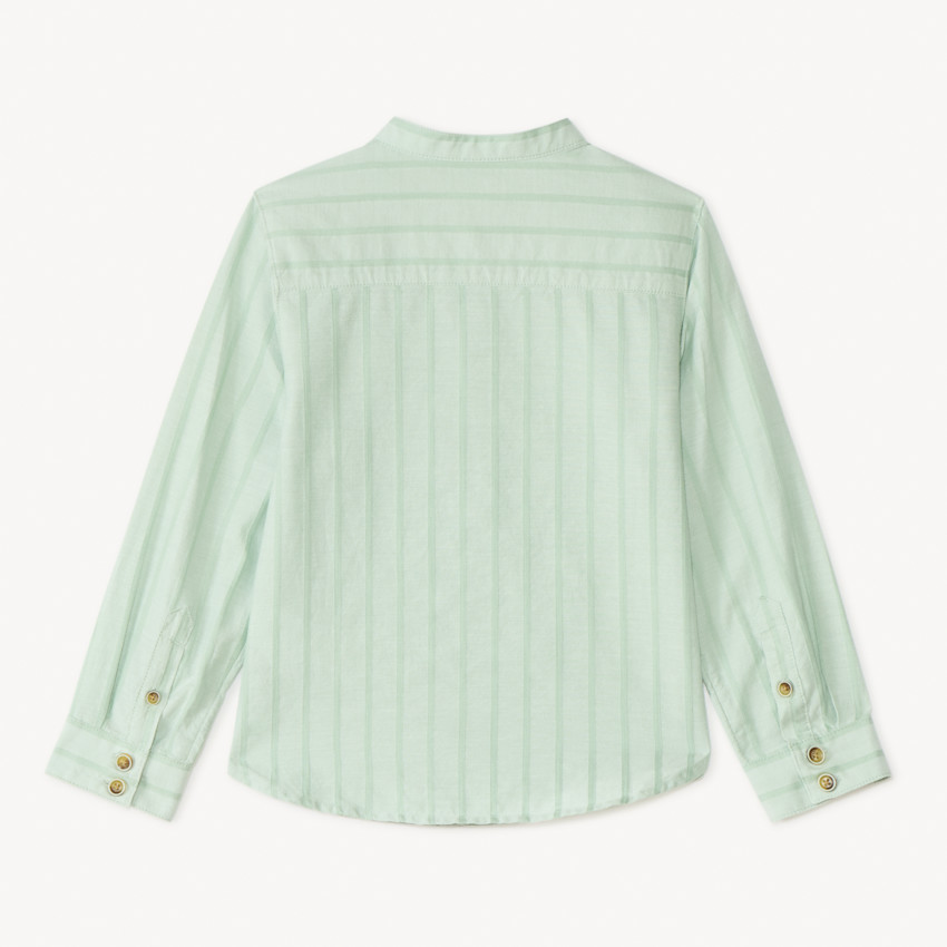 Chemise manches longues rayée col mao pour garçon 