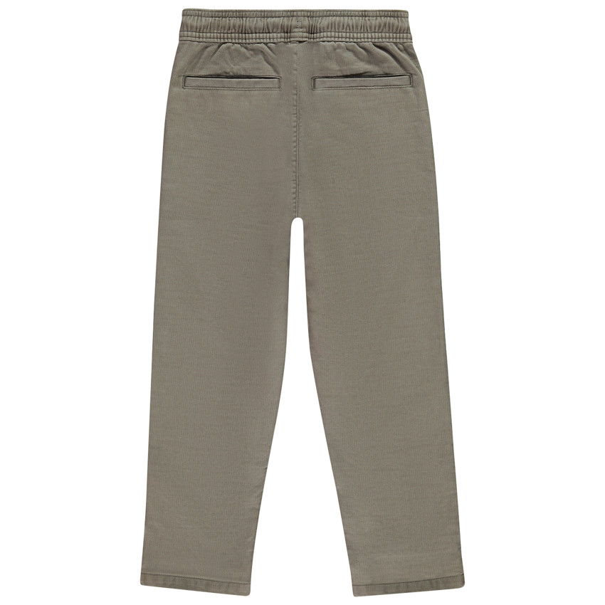 Pantalon uni en toile avec poches plaquées pour garçon  