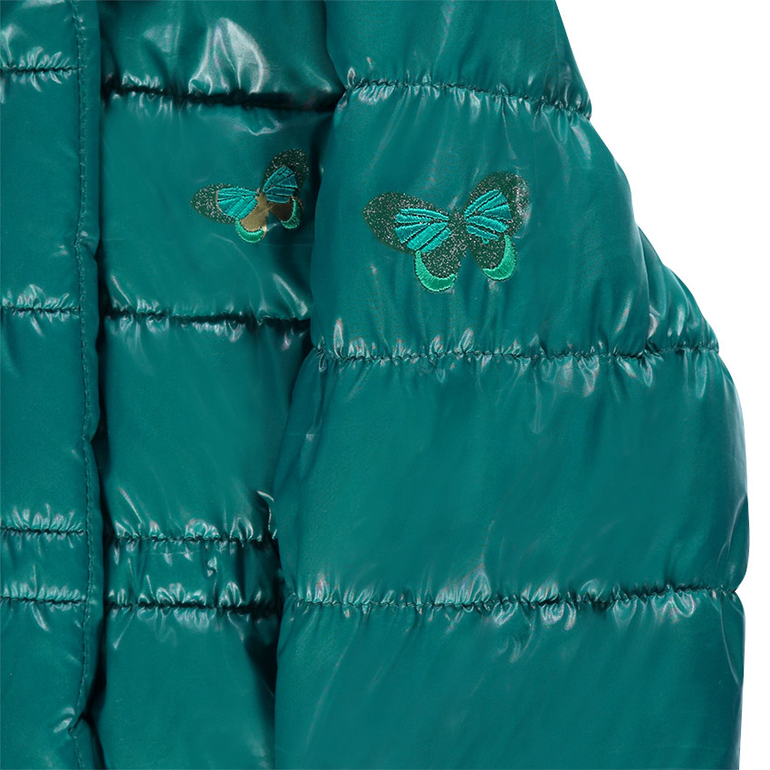 Doudoune matelassée à capuche amovible effet laqué 