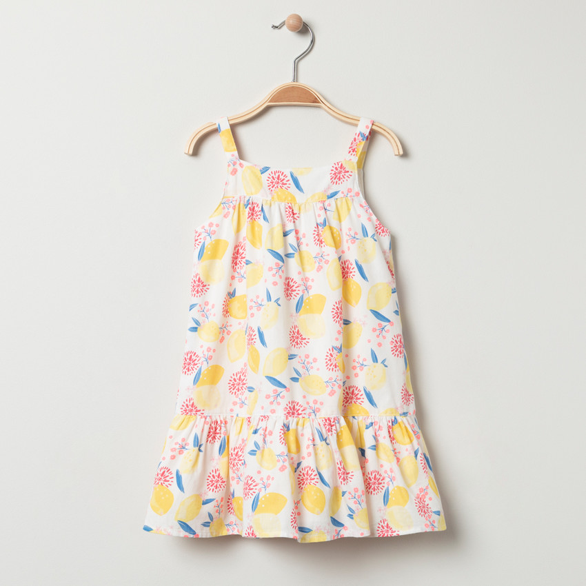 Robe à bretelles imprimée citrons all-over 