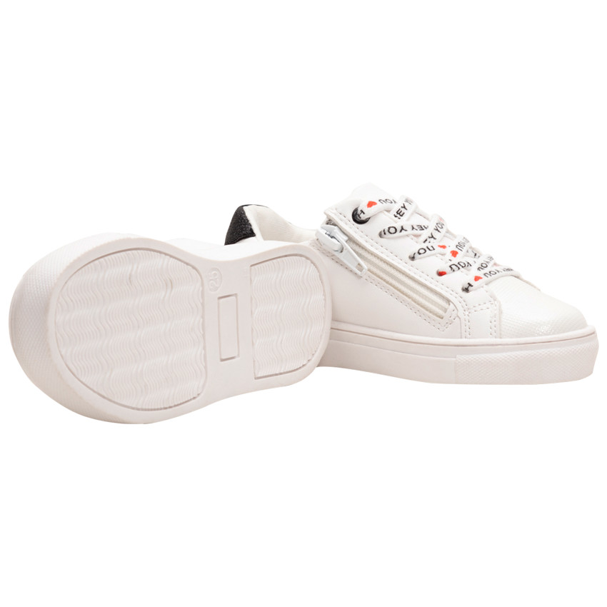 Sneakers met veters met print en iriserende banden aan de zijkanten van maat 28 tot 35 