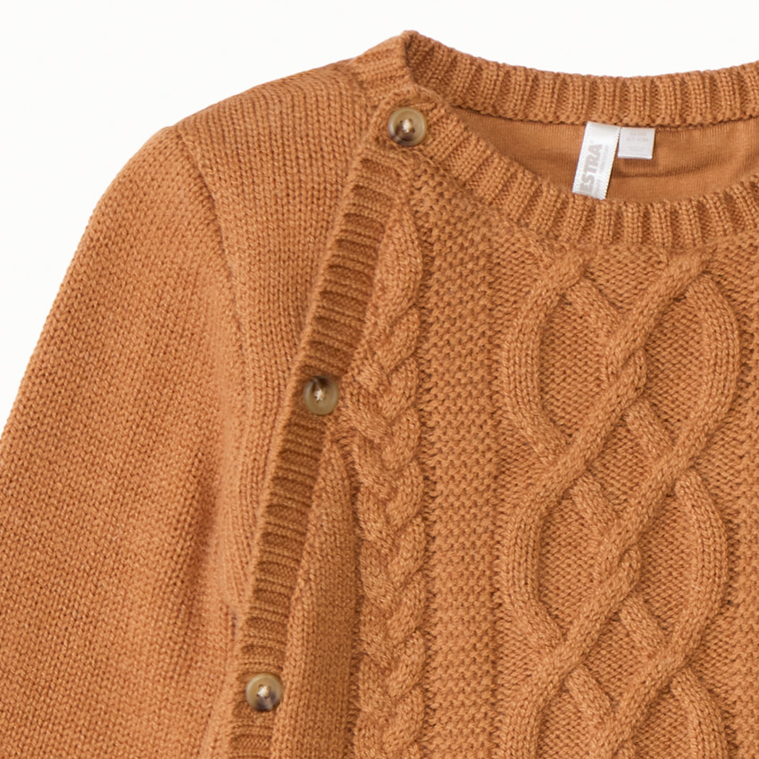 Set van 2 stukjes in een eenkleurige gedraaide brei voor baby's 