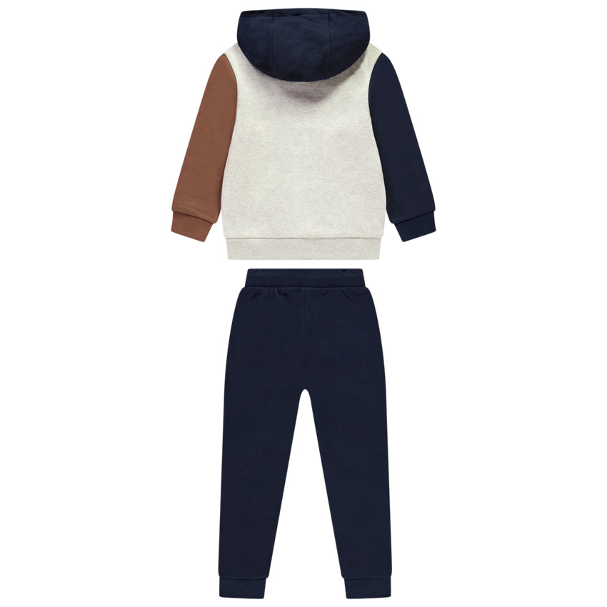 Joggingset met kleurblok effect en reliëf fiets patroon voor jongens 