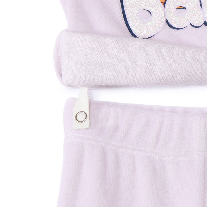 Set pyjama velours Bambi Disney pour bébé fille avec finitions différentes selon l'âge 