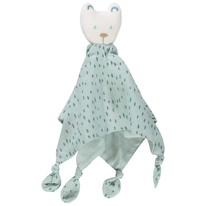 Doudou plat ourson imprimé 