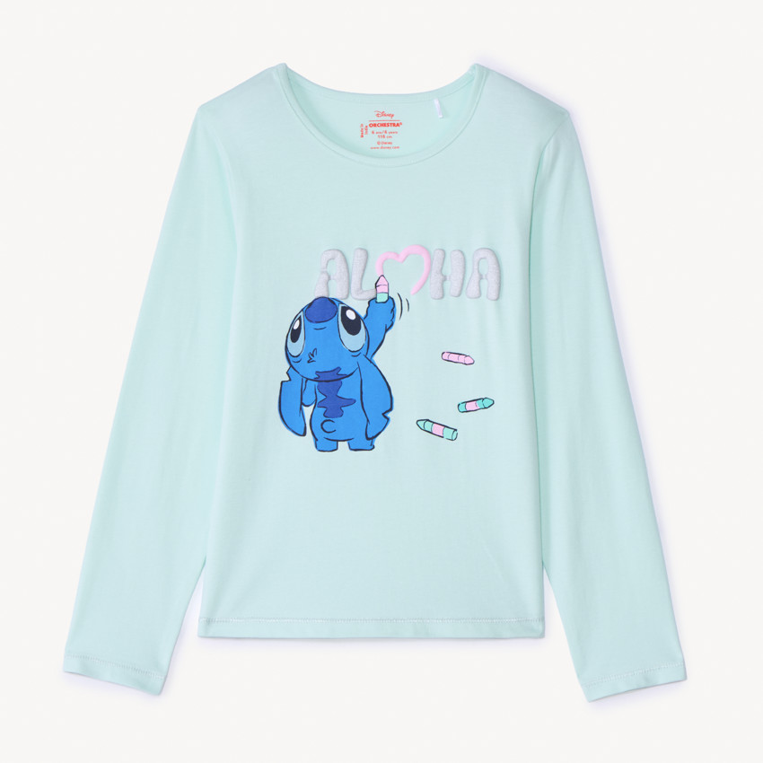 T-shirt manches longues Stitch Disney pour fille 