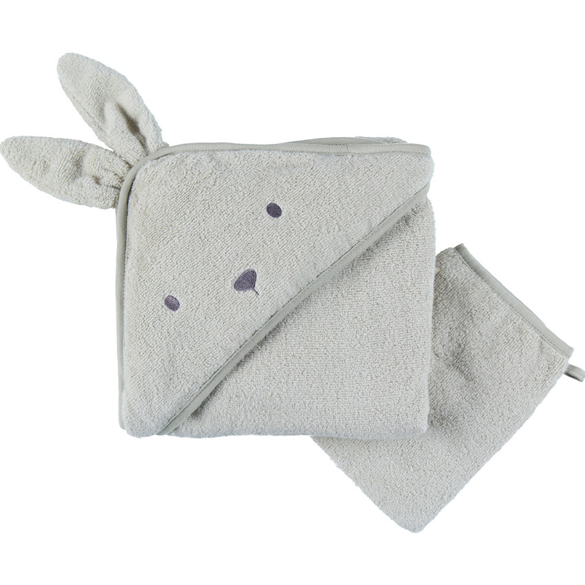 Badcape + washandje badstof 75x75cm Verdi 