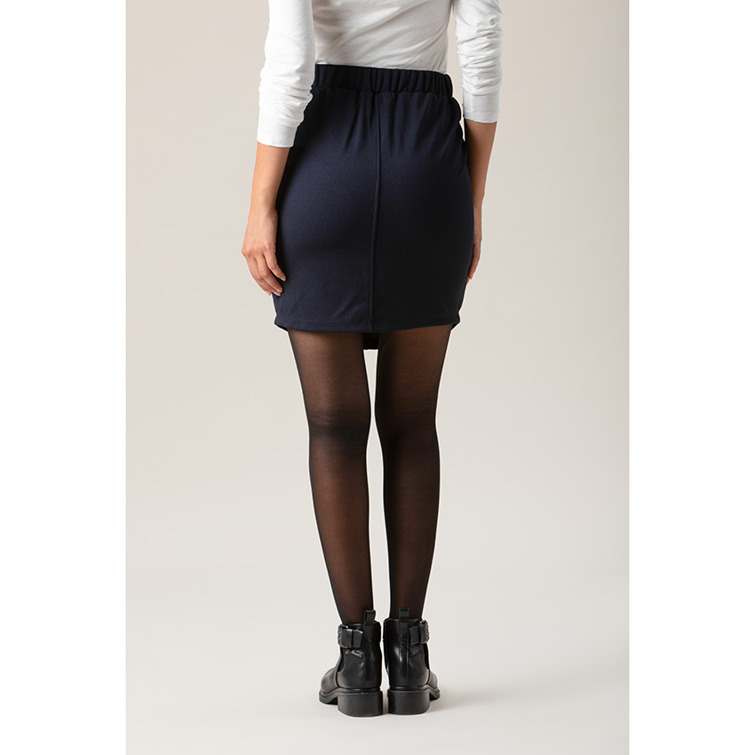 Korte zwangerschapsrok met blinkende, elastische taille 