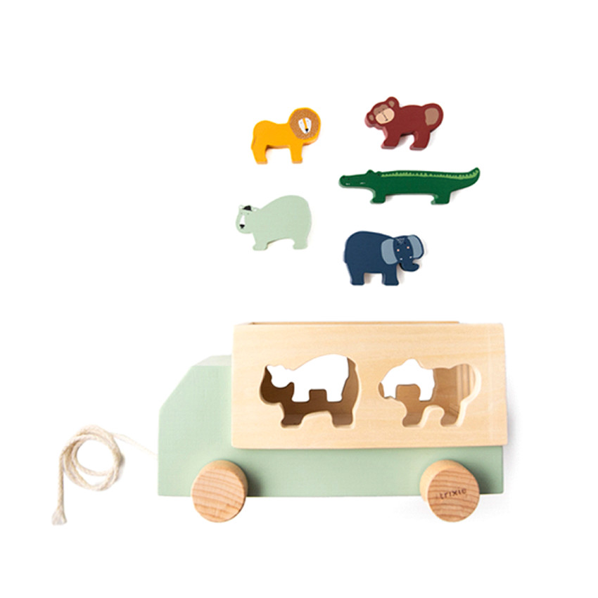 Camion animaux en bois - 1er âge  