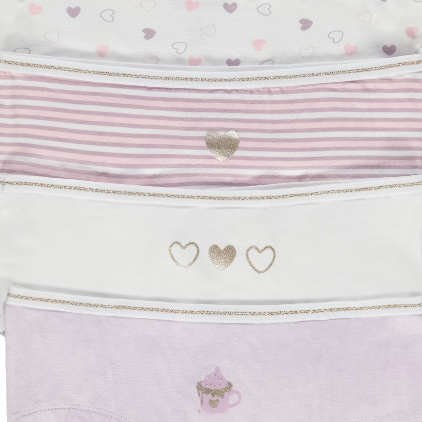 Lot de 4 shorties fantaisie avec glitterprint pour fille 