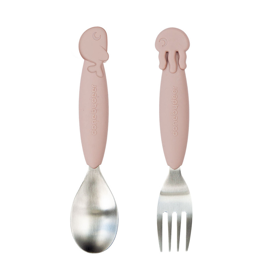 Set de 2 couverts Yummy Sea Friends - Rose 