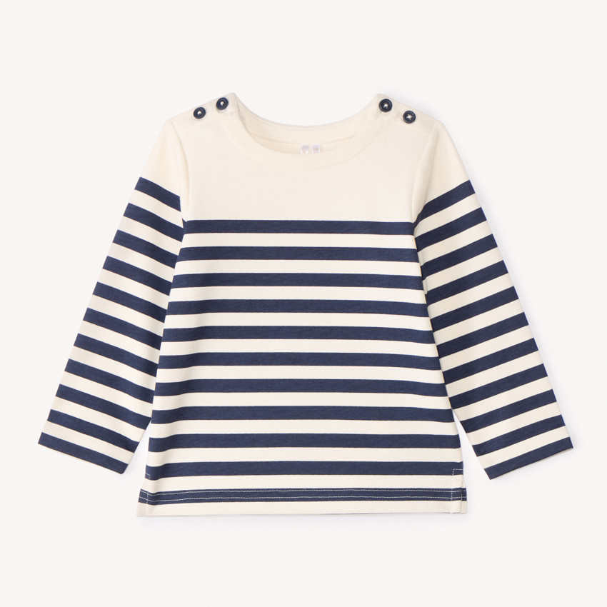 Fleece marinière met lange mouwen voor babyjongen 