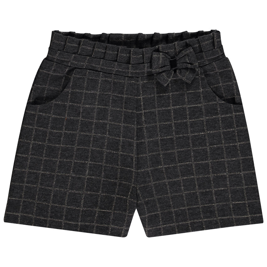 Short à carreaux avec taille élastiquée pour fille 