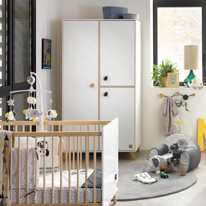 Armoire bébé 3 portes Oslo - Boutons gouttes  