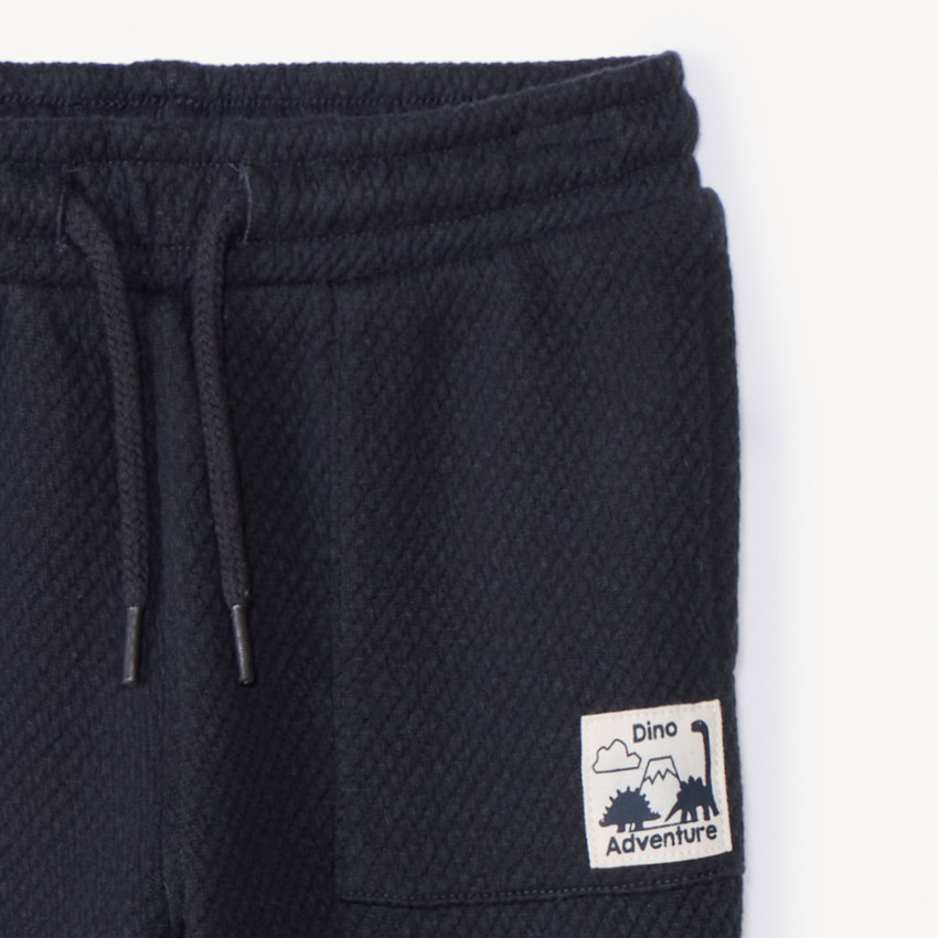 Jogging fantaisie uni à étiquette pour bébé garçon 