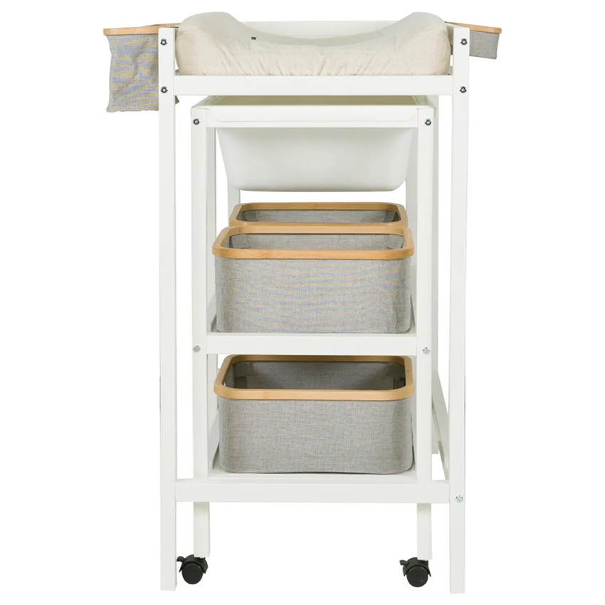 Table à langer + Bain Basic Blanc 