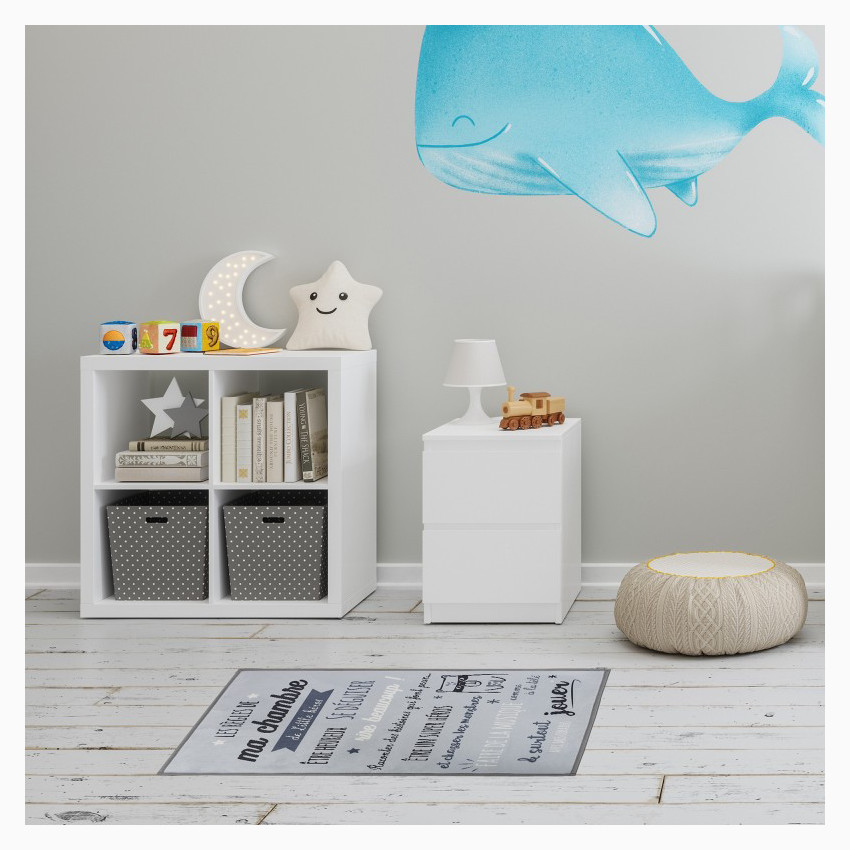 Tapis règles de la chambre 60 x 90 cm - Gris 