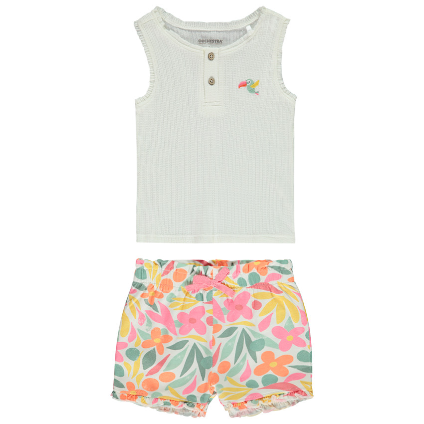 Ensemble 2 pièces avec short imprimé floral pour bébé fille 