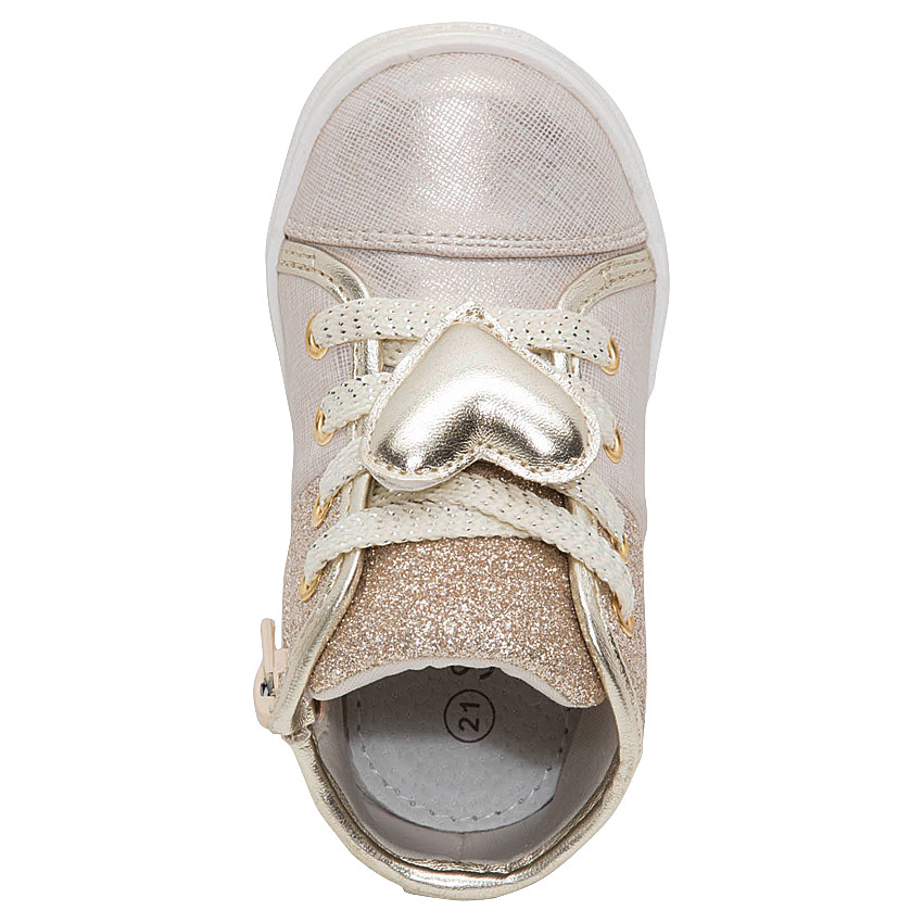 Bottillons de marche à paillettes dorées pour bébé fille 