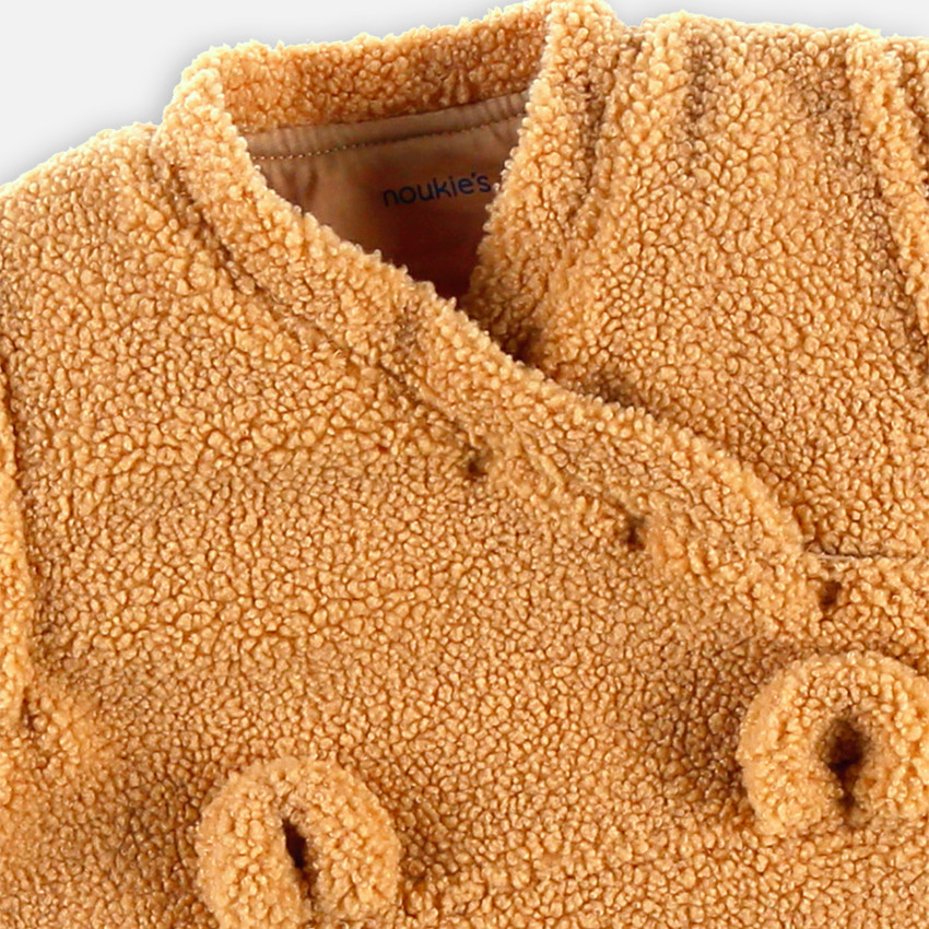 Gigoteuse avec manches amovibles en sherpa 70cm Camel 