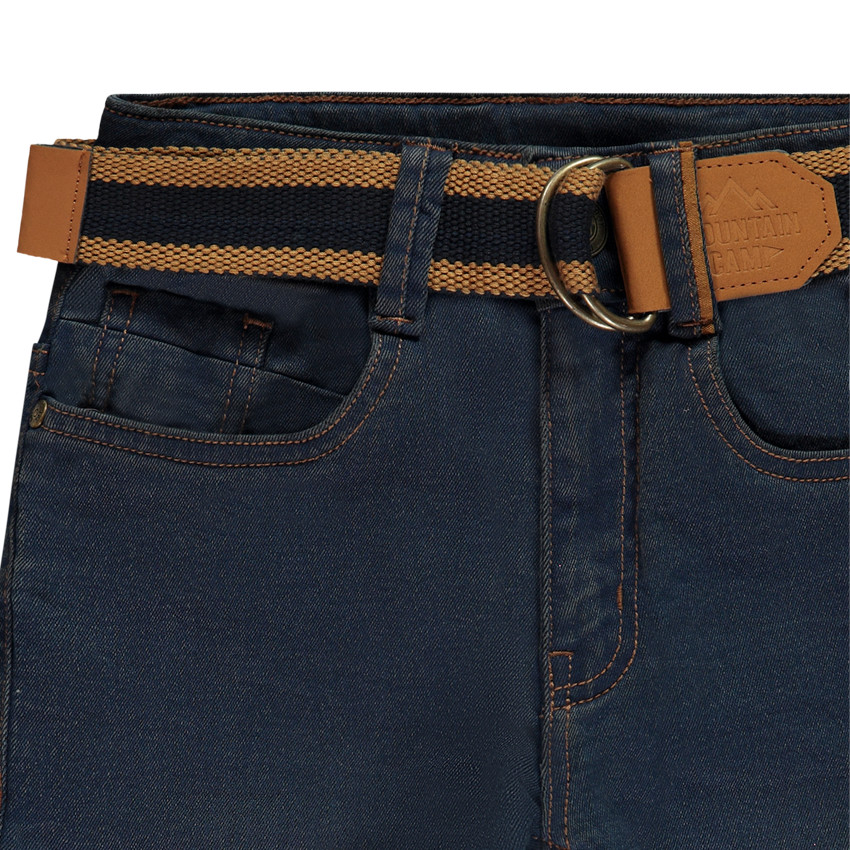 Jean droit doublé avec ceinture amovible pour garçon 