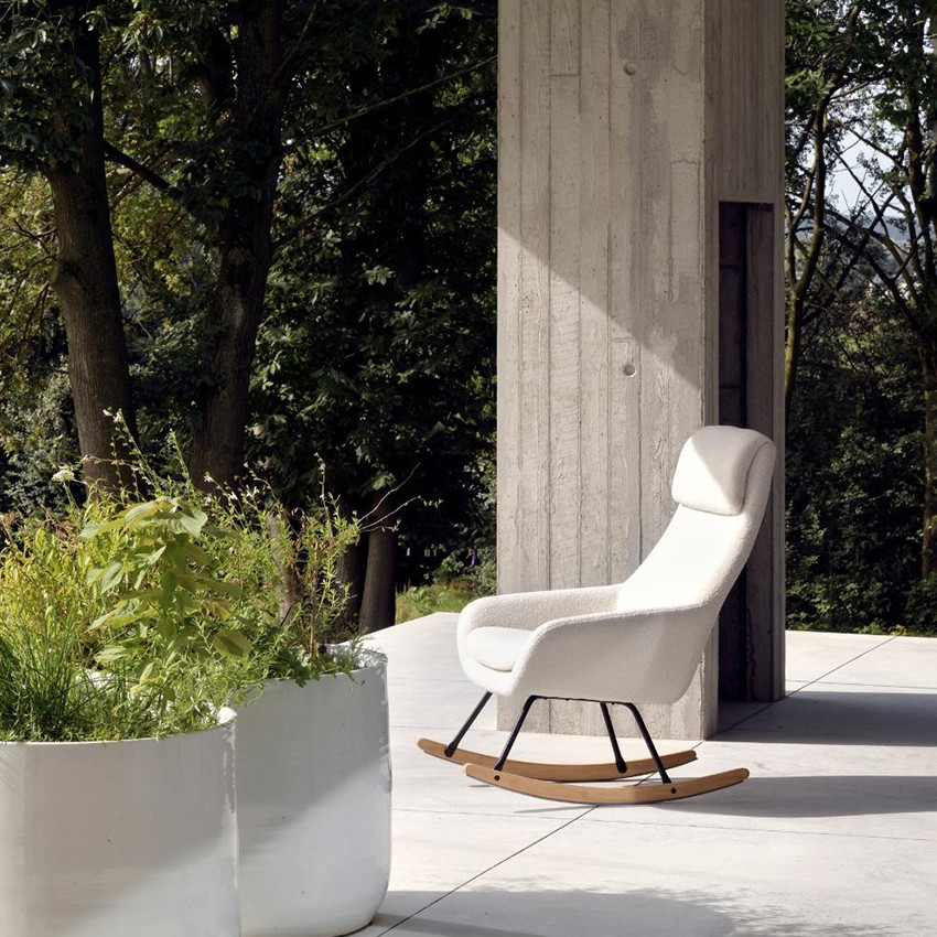 Fauteuil à bascule Rocking chair Nordic Sheep Cream 