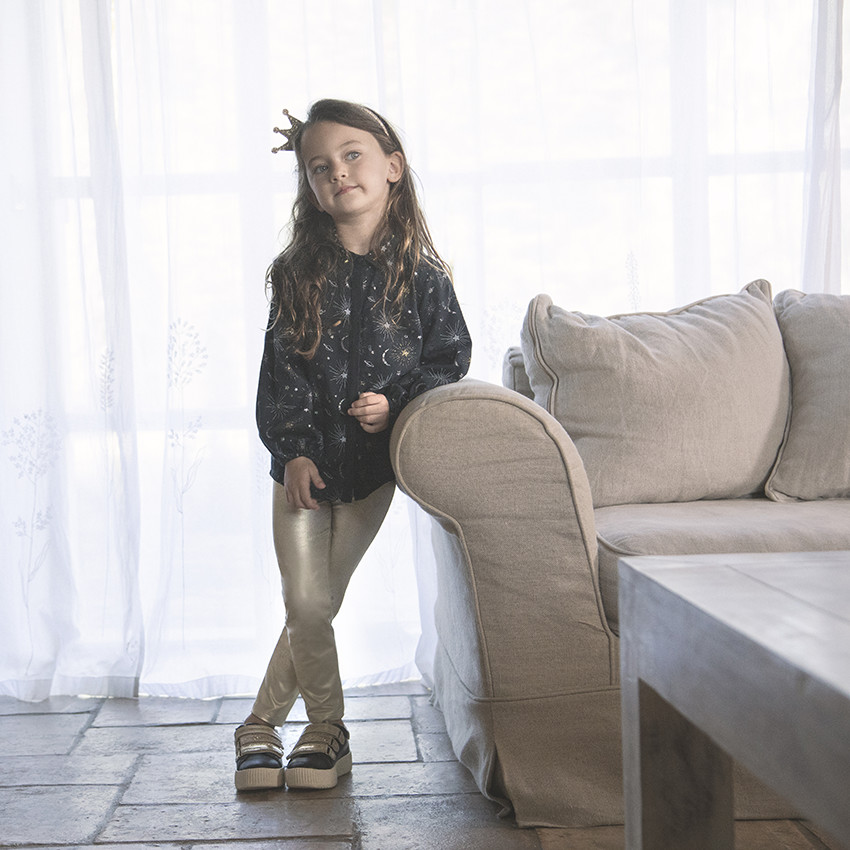 Chemise manches longues à imprimé pailleté pour enfant fille 