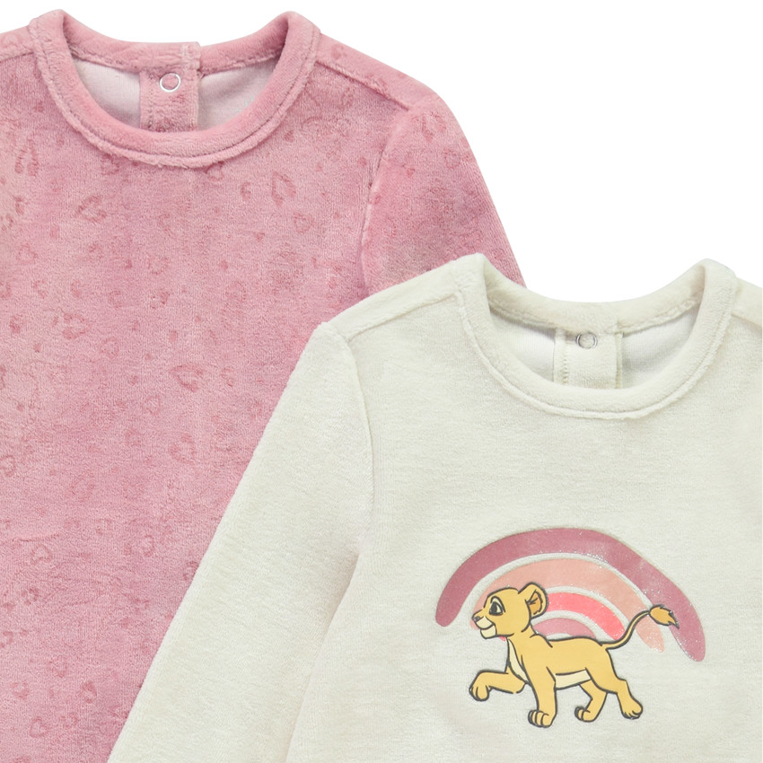 Lot de 2 dors-bien velours Nala Disney pour bébé fille avec ouvertures différentes selon l'âge 