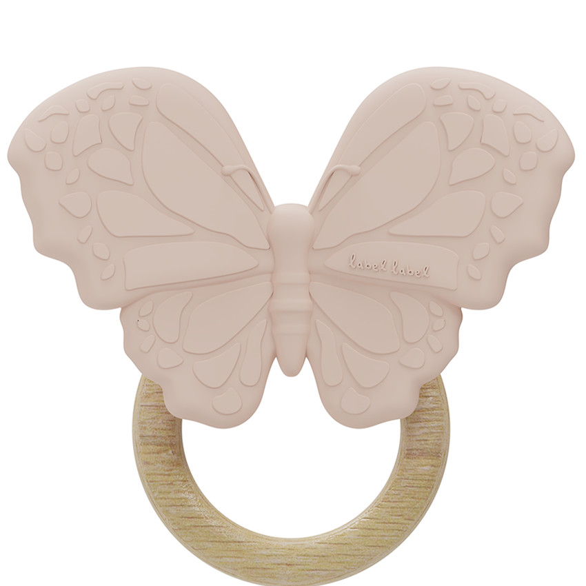 Anneau de dentition silicone Papillon Rose 