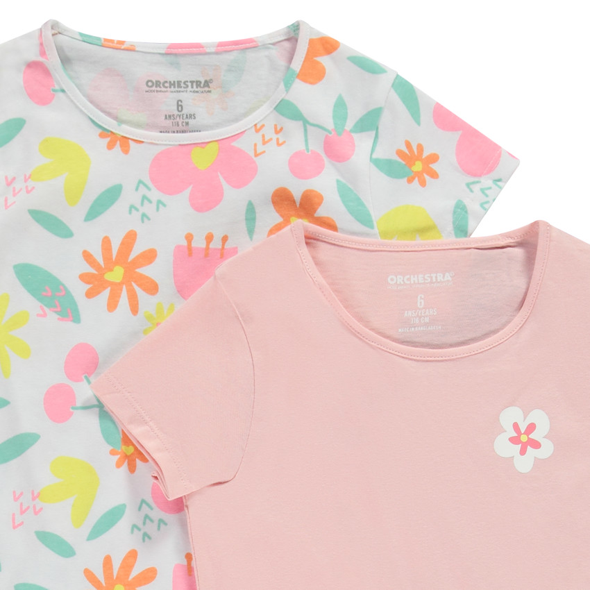 Set van 4 korte mouwen fantasiet-shirts voor meisjes 